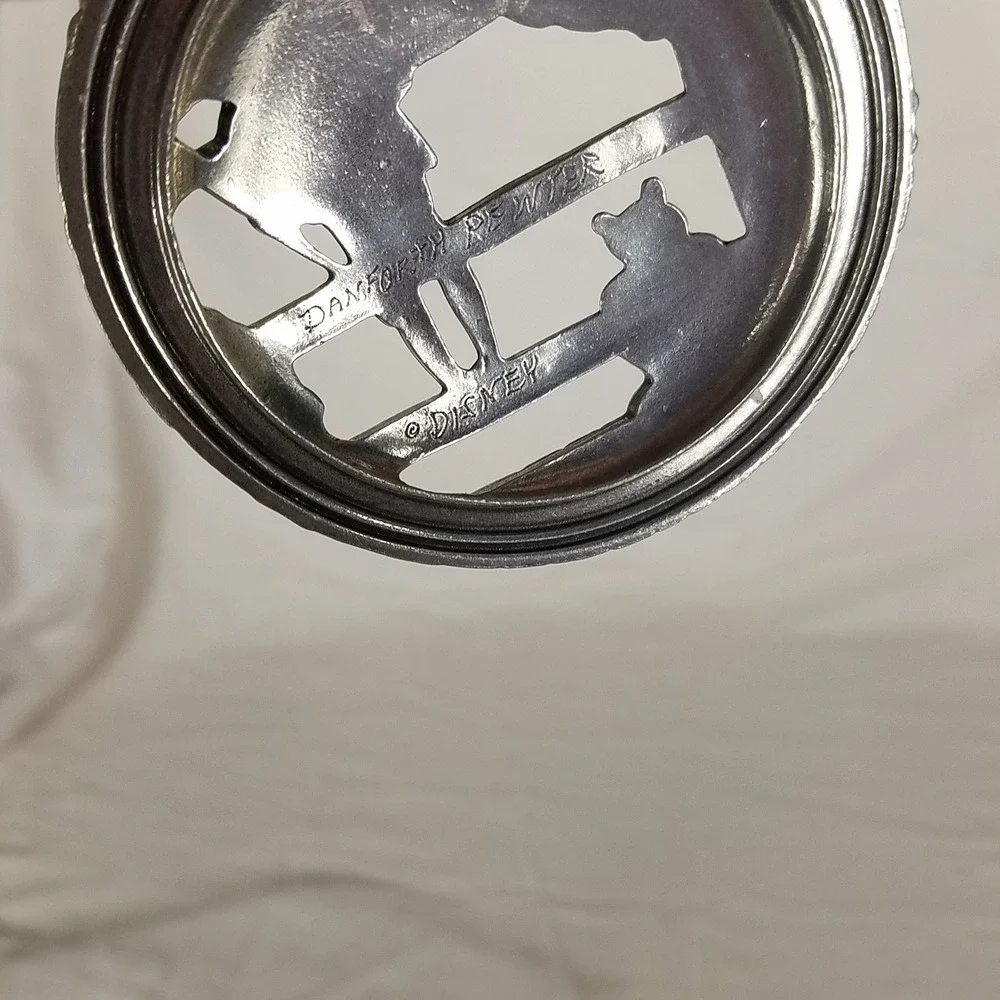 Danforth Pewter Winnie the Pooh Jar TopperVintage Silver Excellent Disney Lid